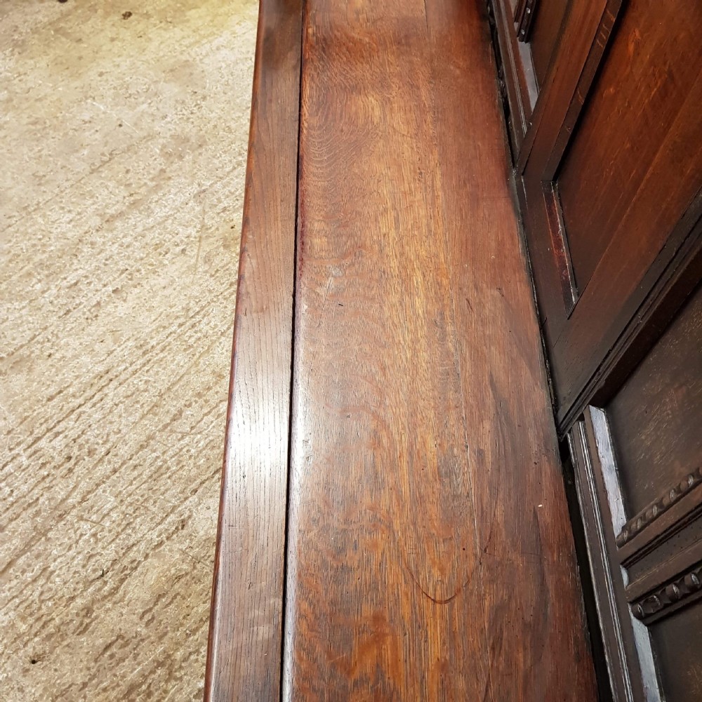 ANTIQUE GEORGIAN PERIOD JOINED OAK HIGH BACK SETTLE BENCH C1780 View VII