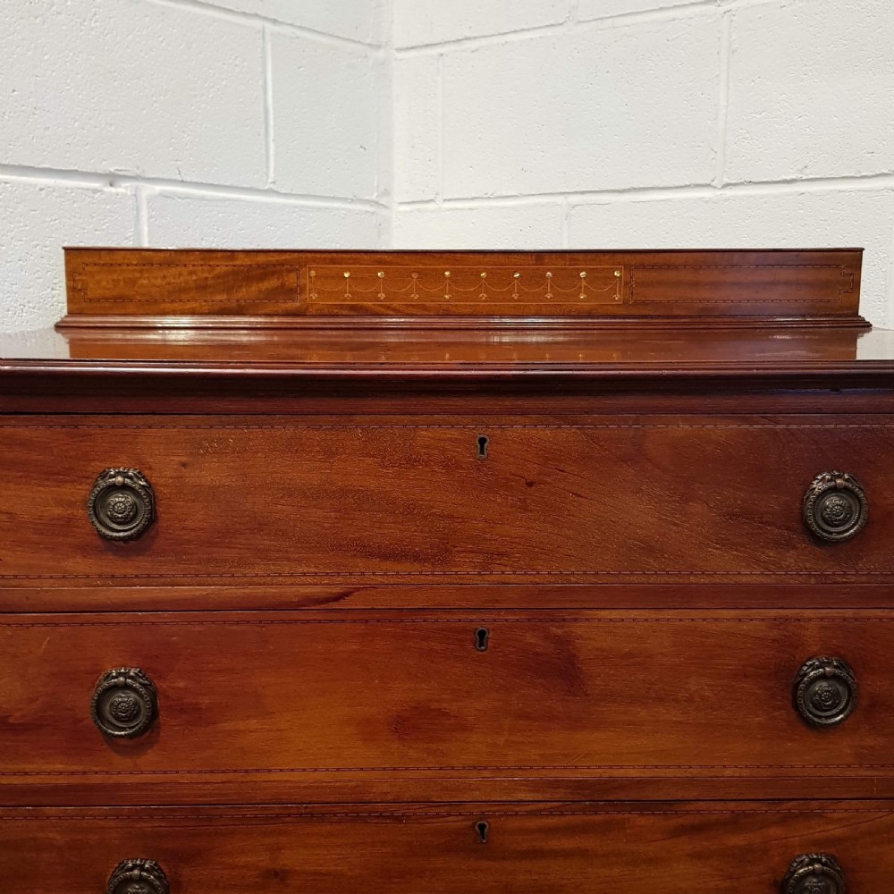 ANTIQUE EDWARDIAN MAHOGANY INLAID CHEST OF DRAWERS C1900 View VI