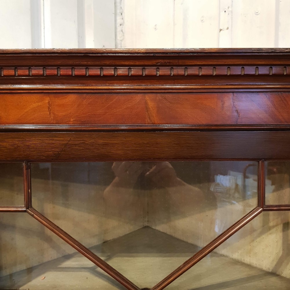 ANTIQUE LATE VICTORIAN TALL MAHOGANY ASTRAGAL GLAZED CORNER CABINET C1890 View II