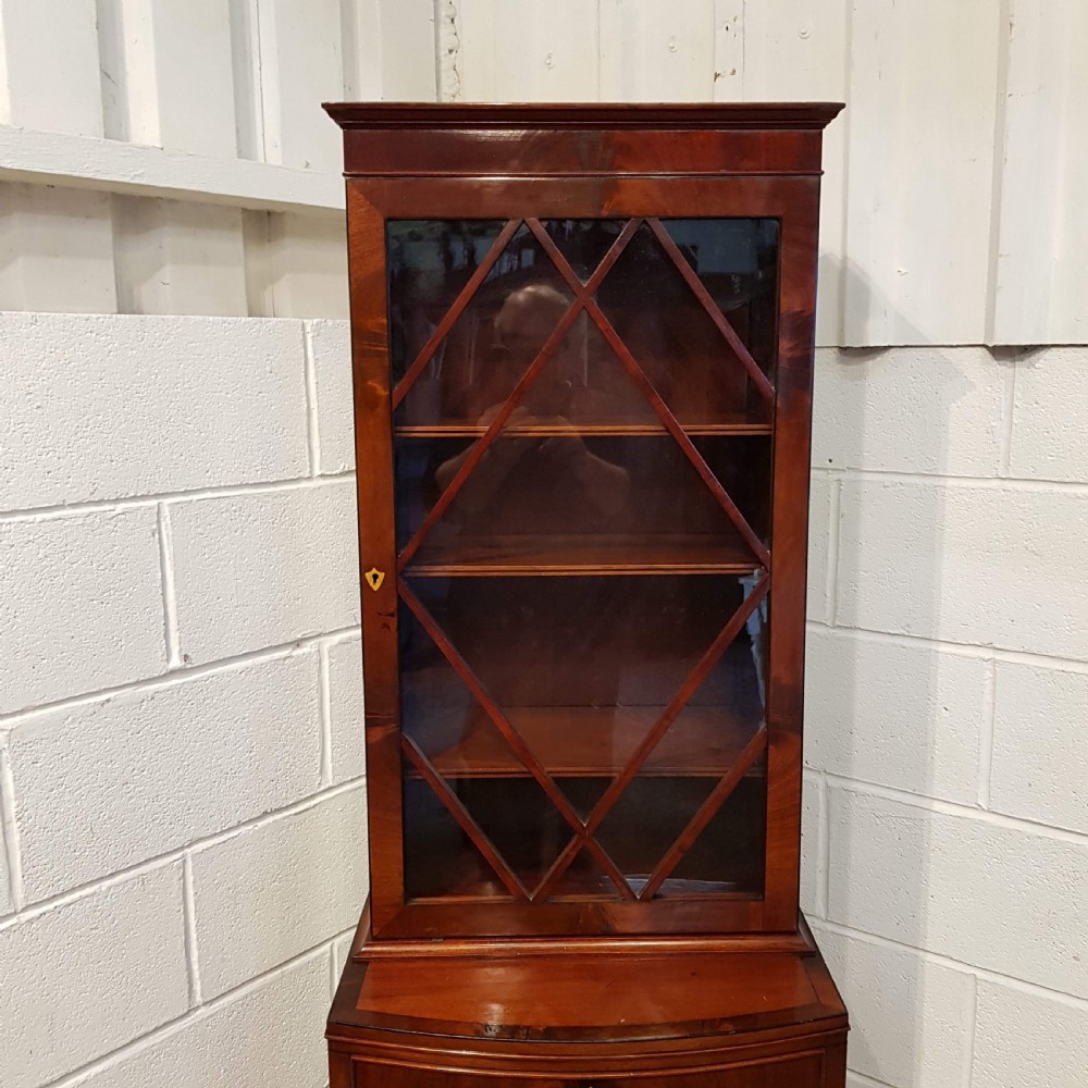 ANTIQUE EDWARDIAN TALL MAHOGANY BOOKCASE CABINET C1900 View III
