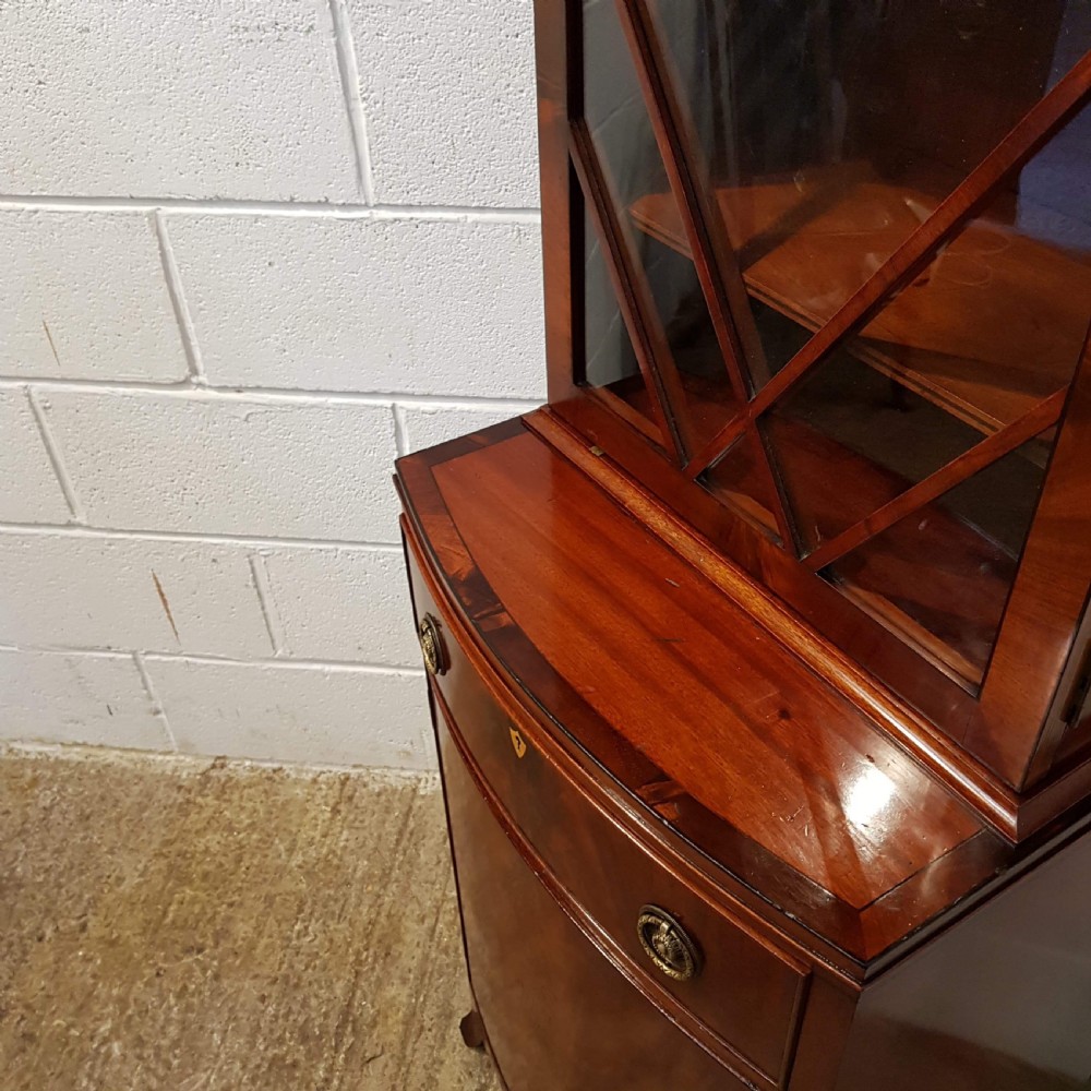 ANTIQUE EDWARDIAN TALL MAHOGANY BOOKCASE CABINET C1900 View IV