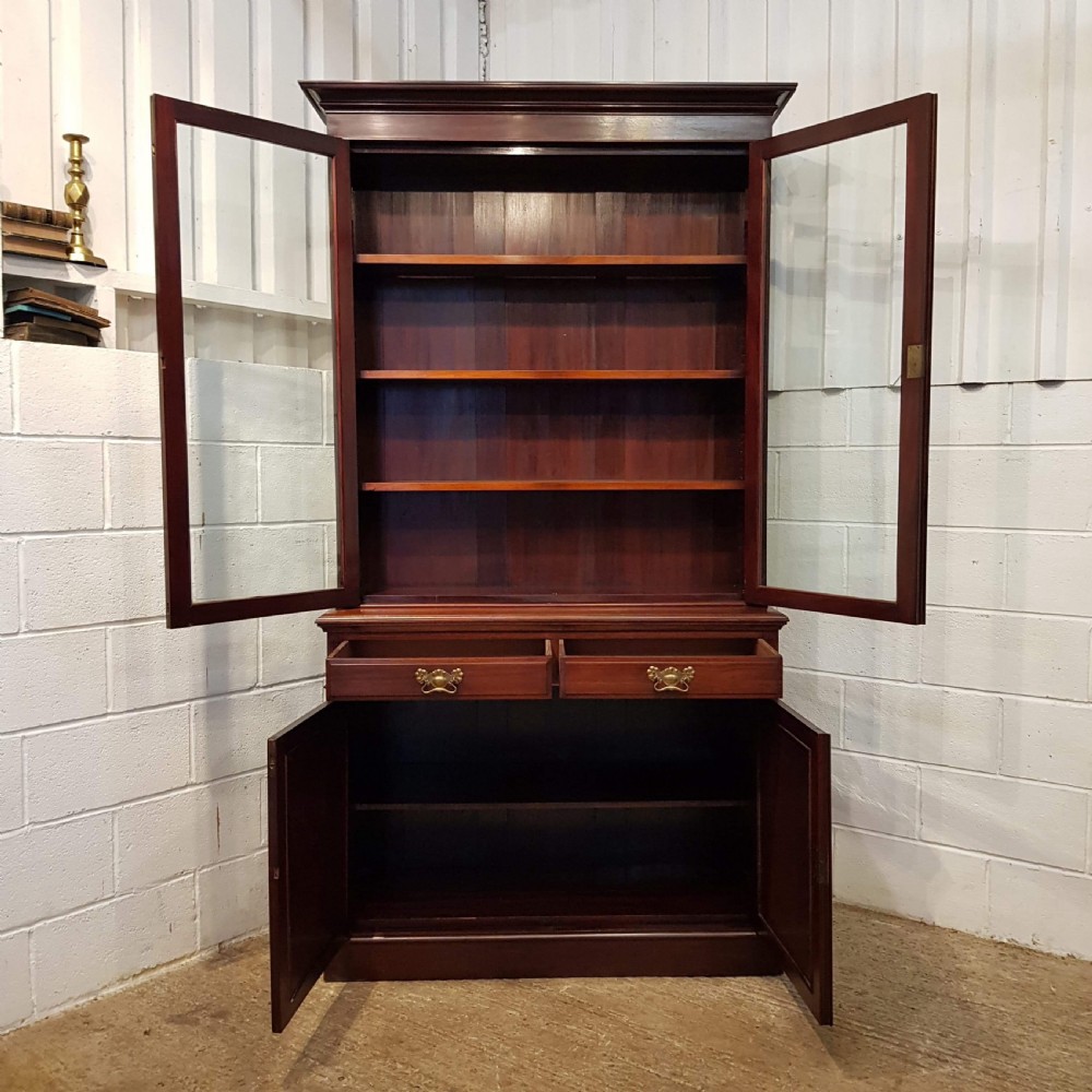 ANTIQUE LATE VICTORIAN MAHOGANY LIBRARY BOOKCASE C1890 View V