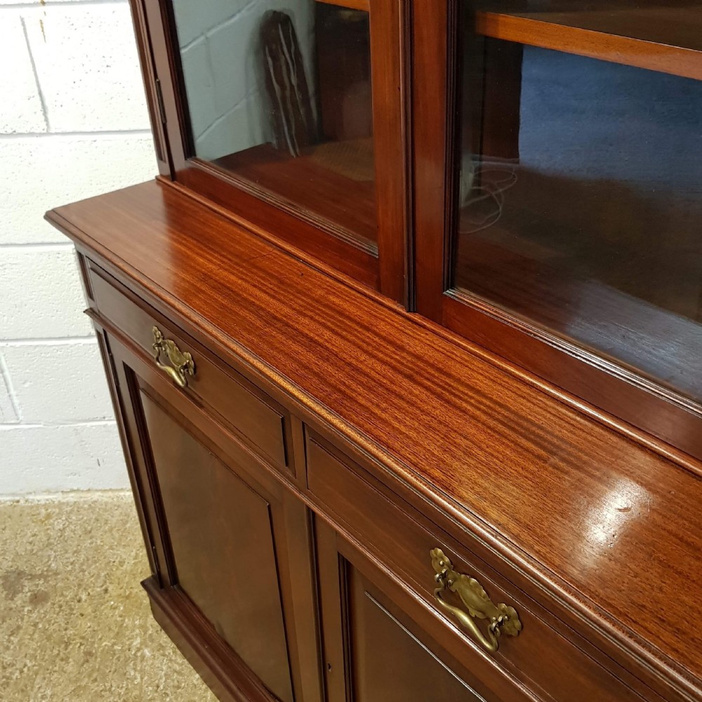 ANTIQUE LATE VICTORIAN MAHOGANY LIBRARY BOOKCASE C1890 View VI