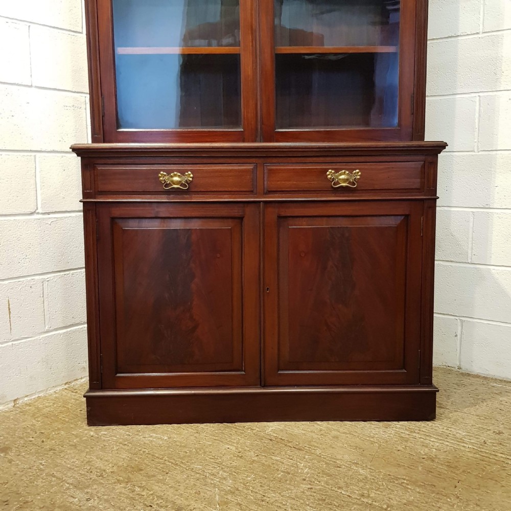 ANTIQUE LATE VICTORIAN MAHOGANY LIBRARY BOOKCASE C1890 View VII
