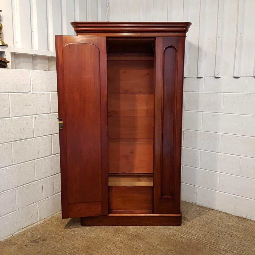 ANTIQUE VICTORIAN MAHOGANY SINGLE DOOR WARDROBE C1880 View V