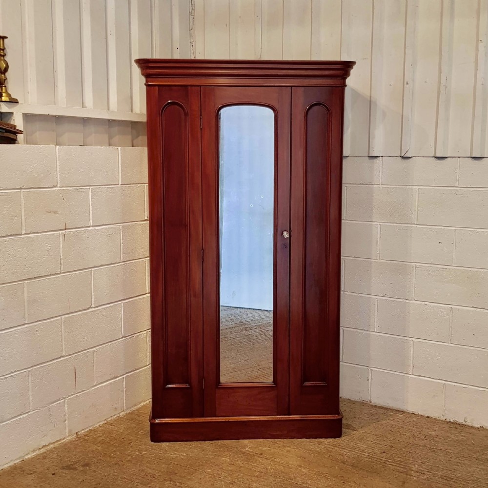 ANTIQUE VICTORIAN MAHOGANY SINGLE DOOR WARDROBE C1880 View VI