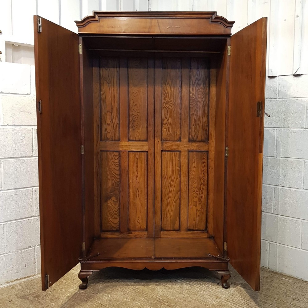 ANTIQUE BURR WALNUT DOUBLE WARDROBE C1920 View VI
