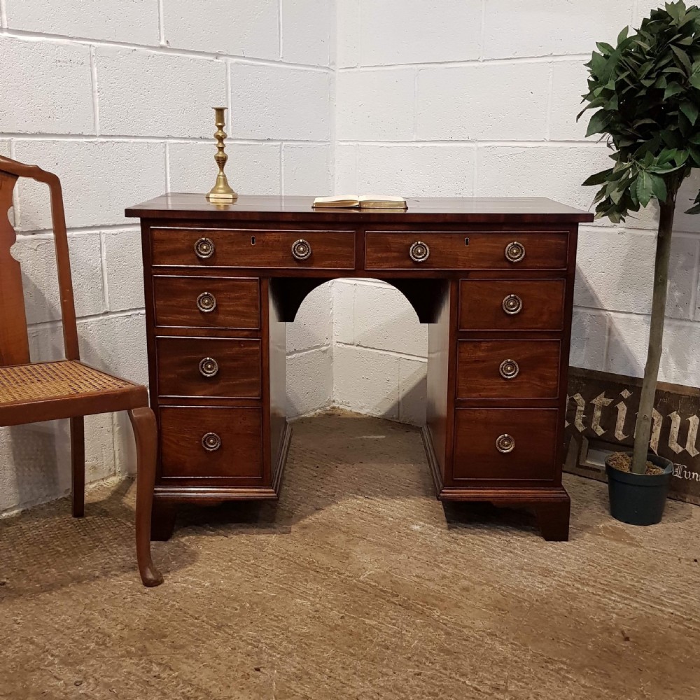 ANTIQUE GEORGIAN PERIOD MAHOGANY PEDESTAL DESK C1780