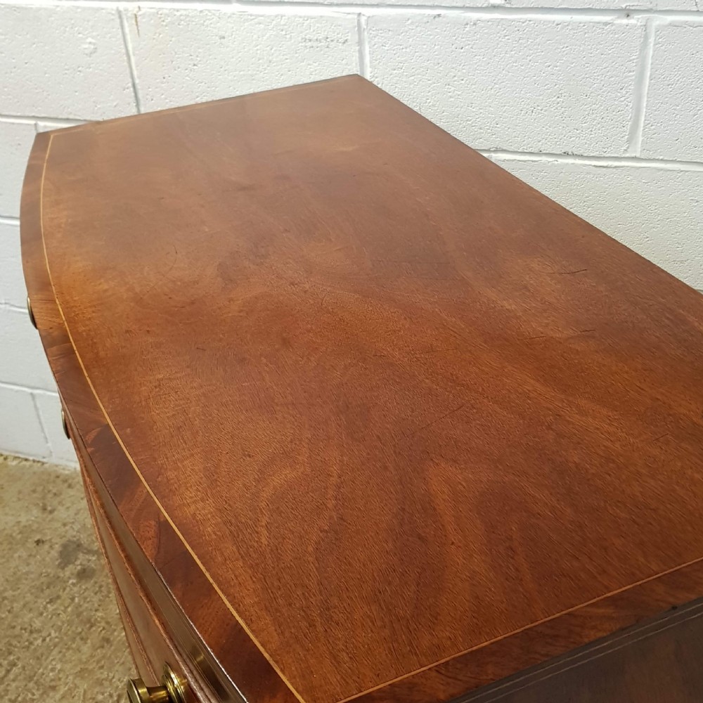 ANTIQUE REGENCY MAHOGANY BOW FRONT CHEST OF DRAWERS C1820 View II