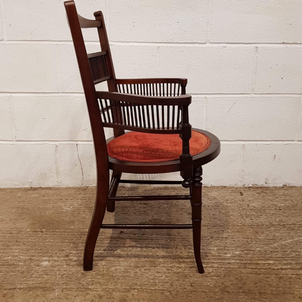 ANTIQUE EDWARDIAN. INLAID MAHOGANY SALON CHAIR C1900 View IV