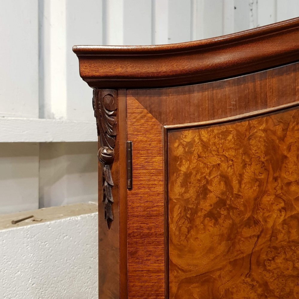 ANTIQUE BURR WALNUT QUEEN ANNE DOUBLE WARDROBE C1920 View IV