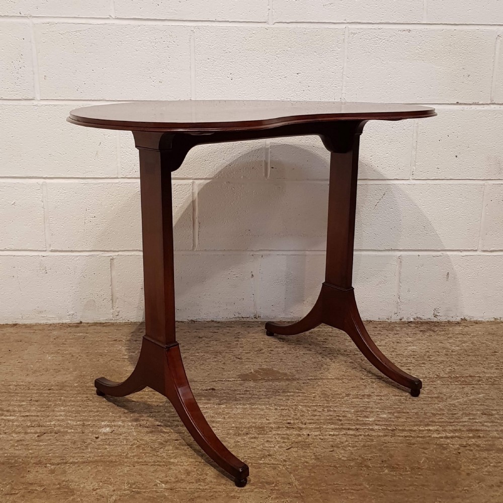 ANTIQUE EDWARDIAN MAHOGANY KIDNEY SHAPED SIDE WRITING TABLE C1900 View IV