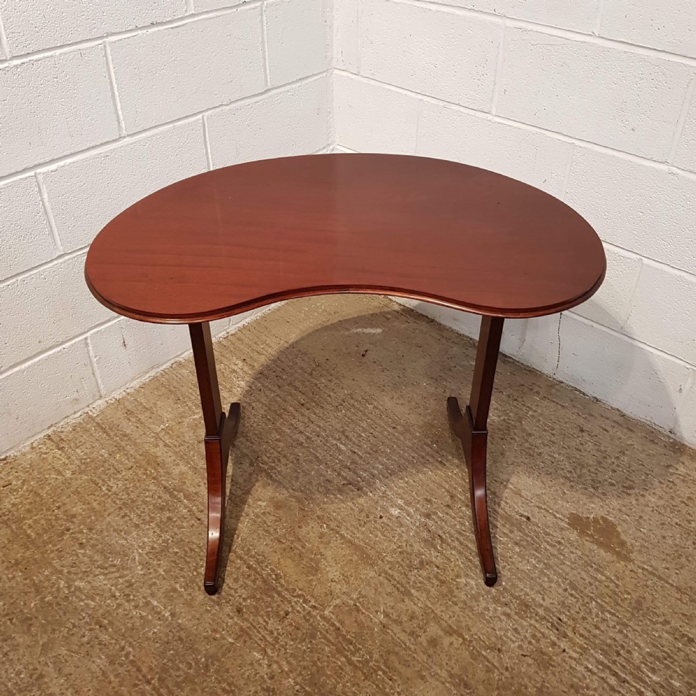 ANTIQUE EDWARDIAN MAHOGANY KIDNEY SHAPED SIDE WRITING TABLE C1900 View V