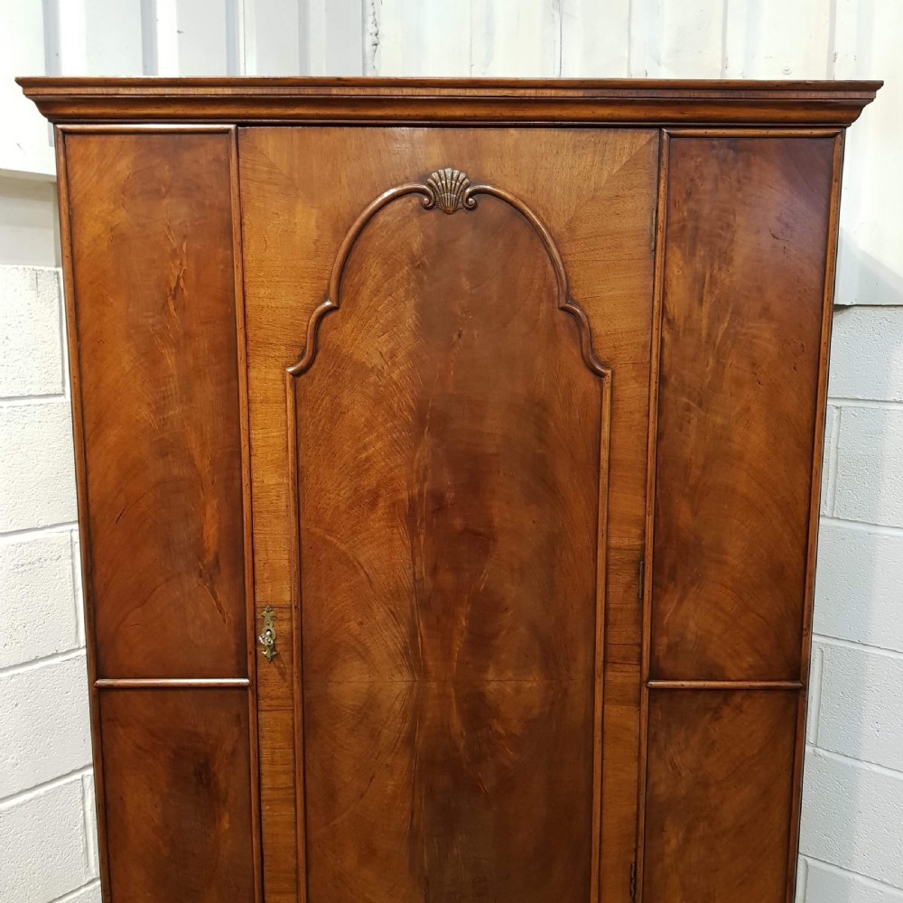 ANTIQUE BURR WALNUT SINGLE WARDROBE C1920 View III