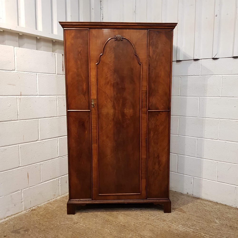ANTIQUE BURR WALNUT SINGLE WARDROBE C1920 View IV
