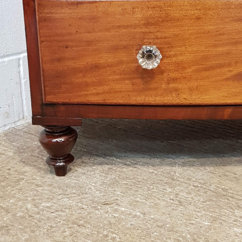 ANTIQUE VICTORIAN MAHOGANY BOW FRONT CHEST OF DRAWERS C1880 View IV