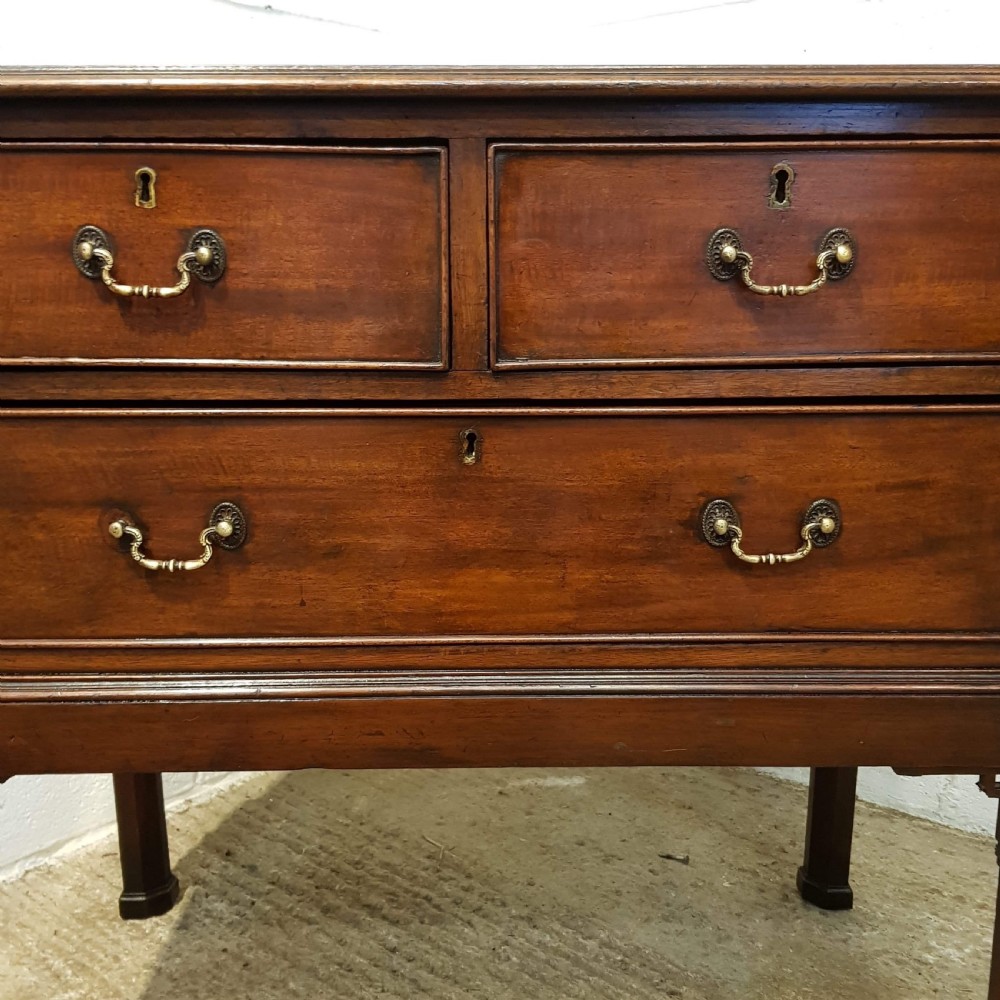 ANTIQUE EDWARDIAN MAHOGANY CHIPPENDALE DWARF CHEST OF DRAWERS ON STAND C1900 View IV