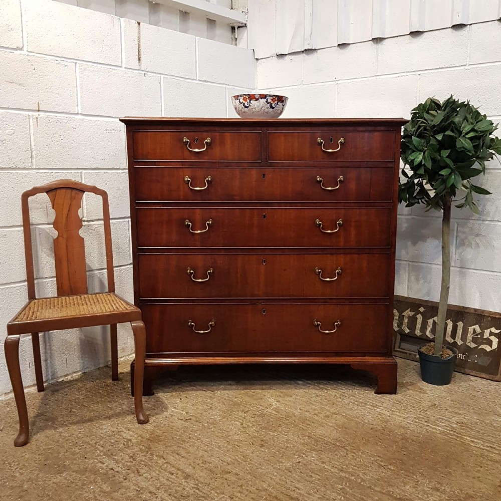 ANTIQUE GEORGIAN PERIOD MAHOGANY CHEST OF DRAWERS C1780