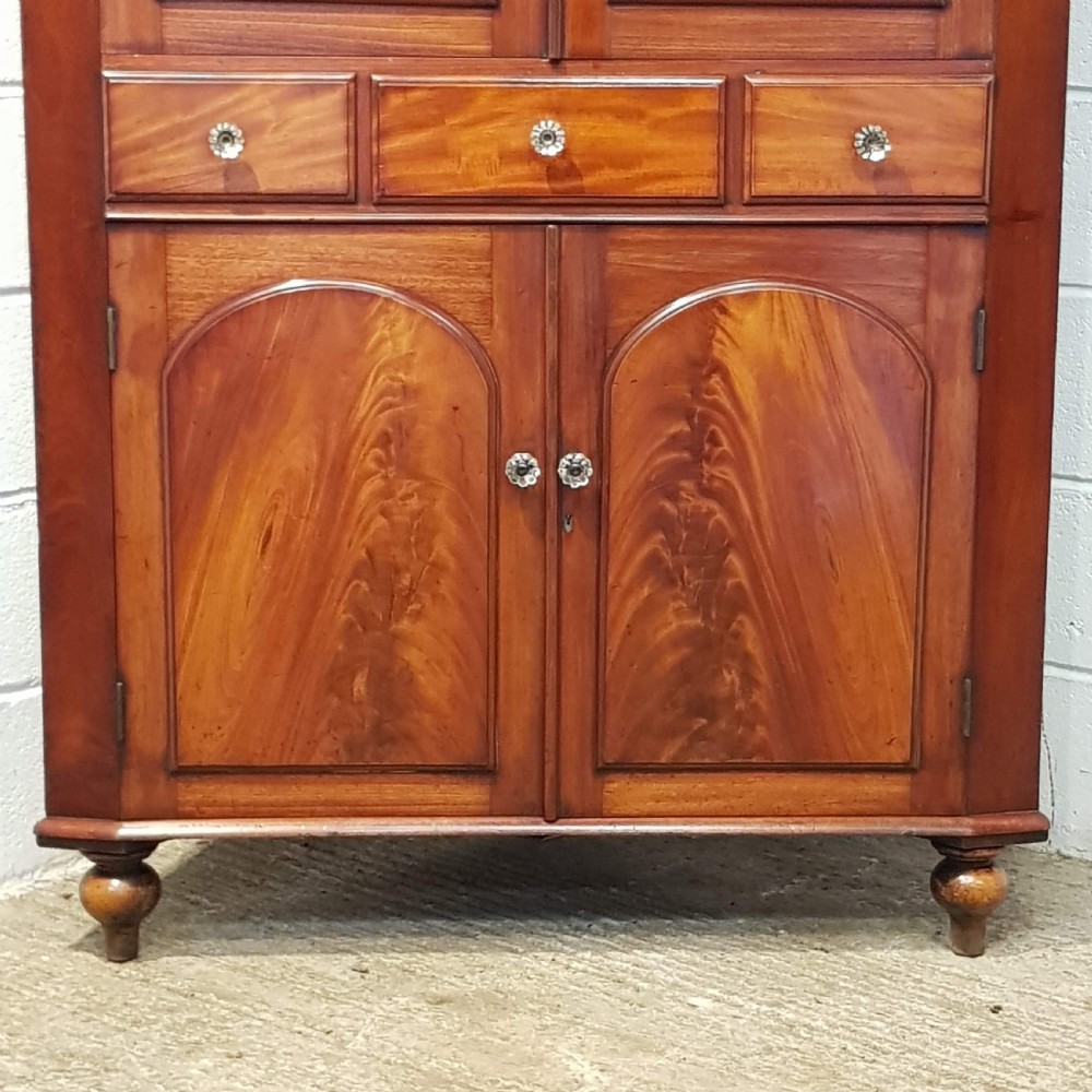 ANTIQUE VICTORIAN MAHOGANY FULL HEIGHT CORNER CABINET C1870 View II