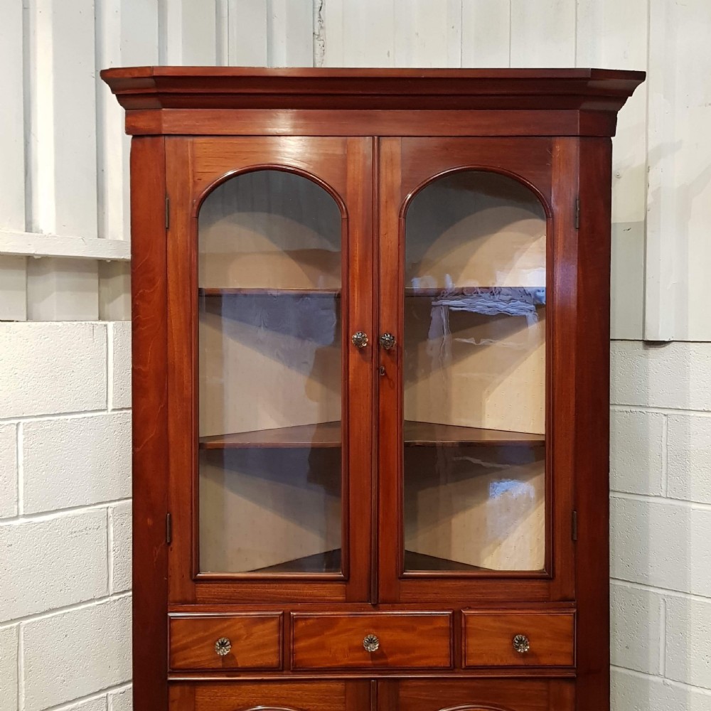 ANTIQUE VICTORIAN MAHOGANY FULL HEIGHT CORNER CABINET C1870 View VI