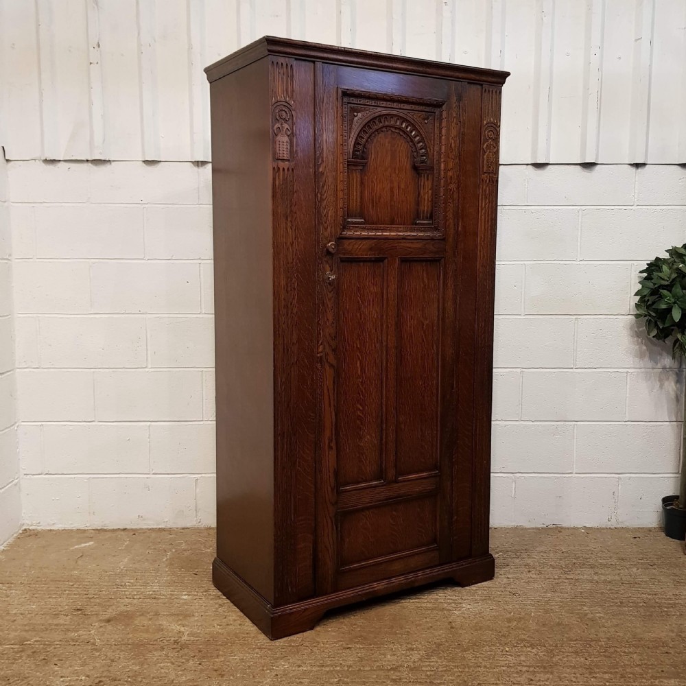 ANTIQUE OAK HALL CUPBOARD C1920 View II