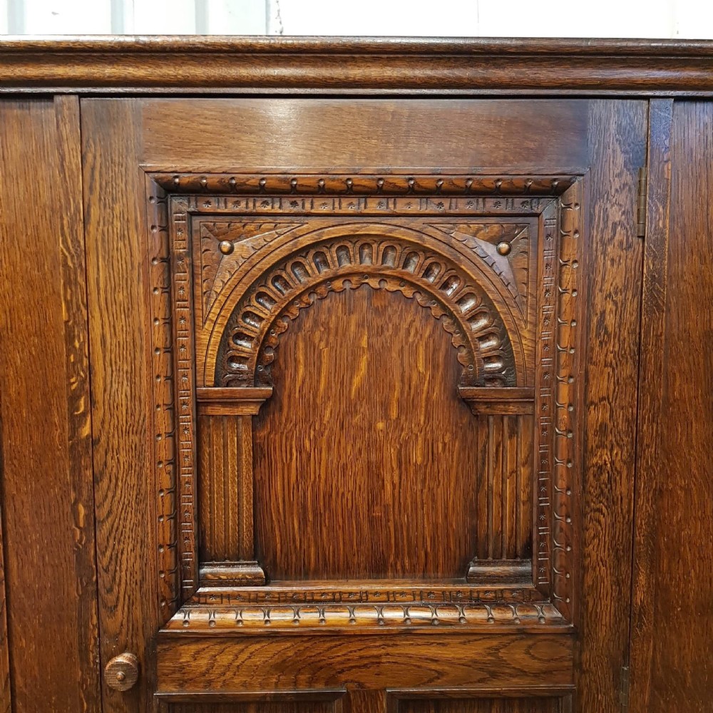 ANTIQUE OAK HALL CUPBOARD C1920 View VII