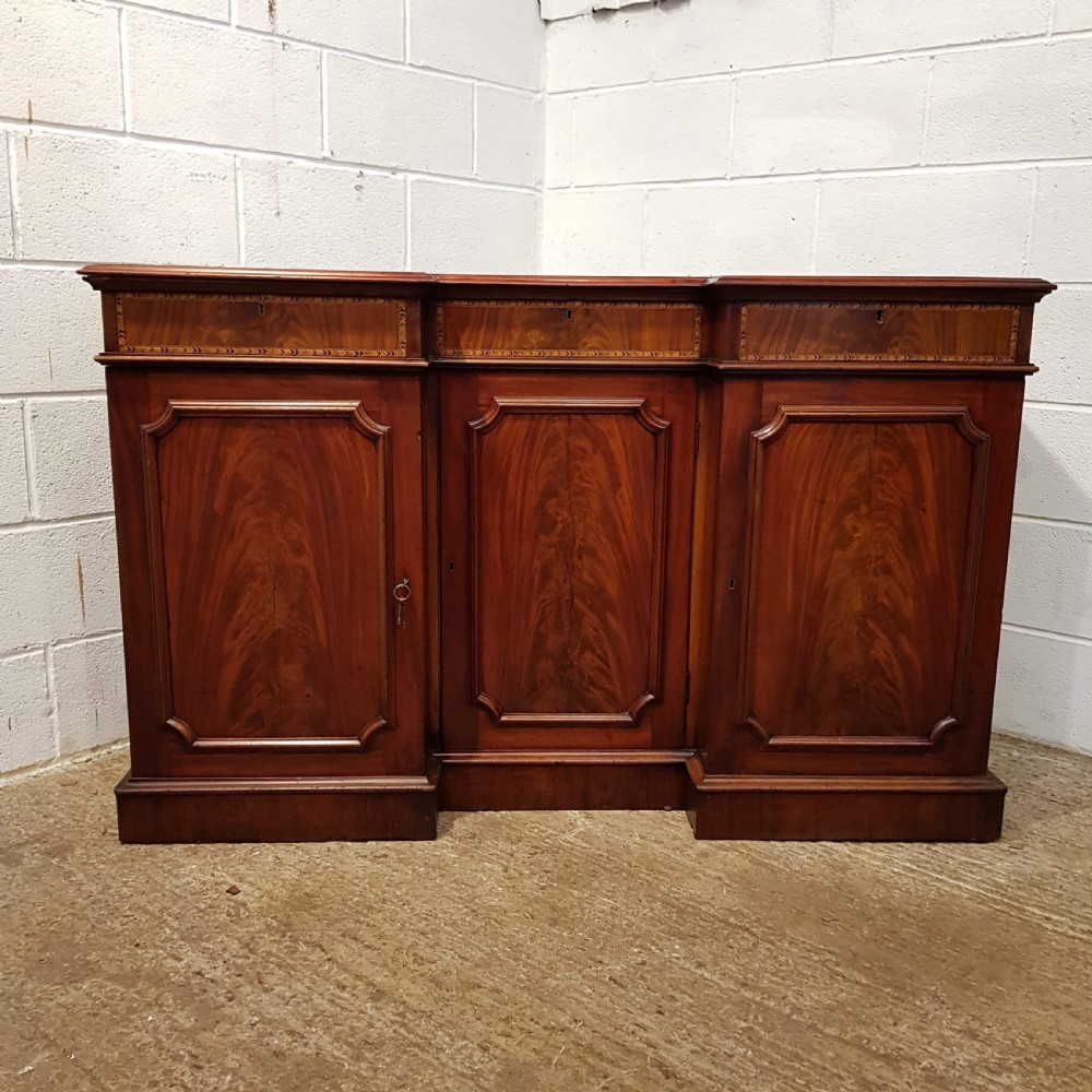 ANTIQUE VICTORIAN MAHOGANY BREAKFRONT SIDEBOARD CHIFFONIER C1880 View VII