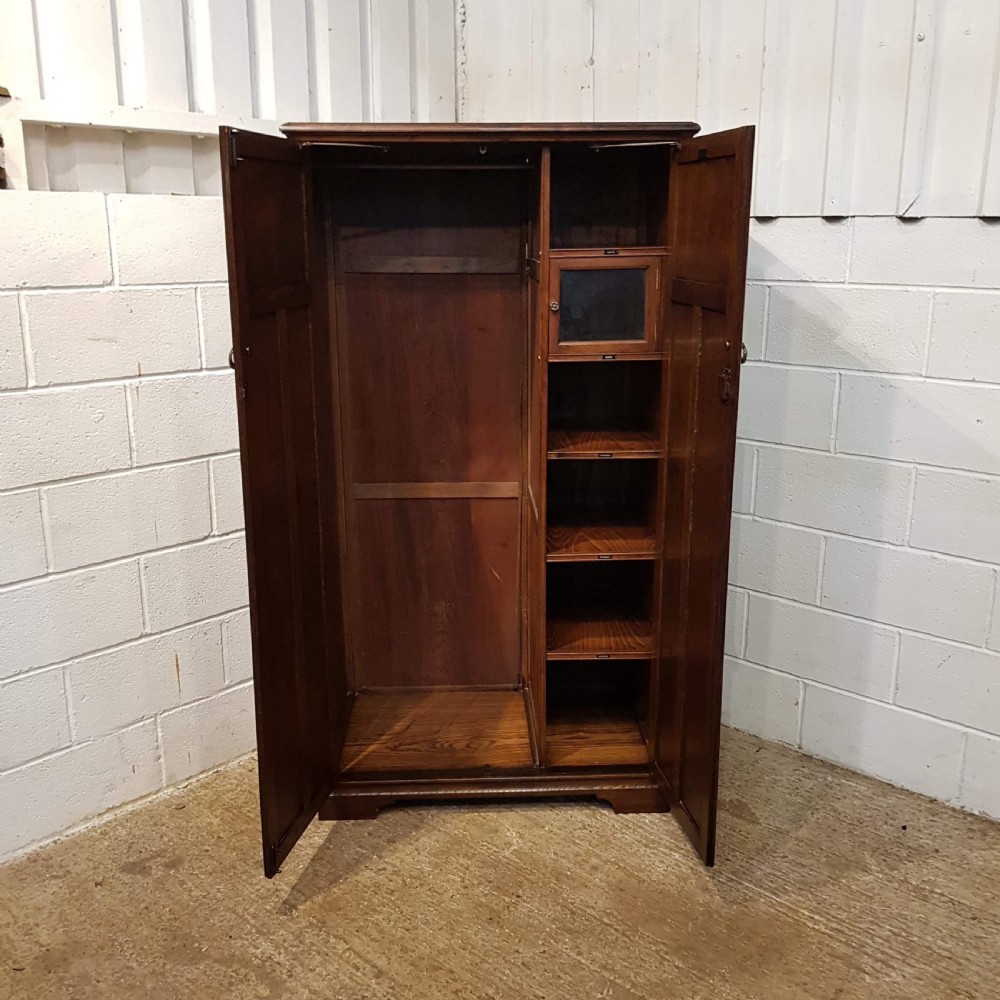 ANTIQUE SMALL OAK DOUBLE WARDROBE BY MAPLE & CO C1920 View II