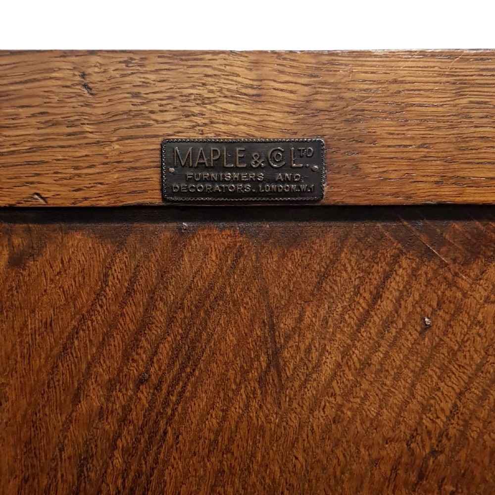 ANTIQUE SMALL OAK DOUBLE WARDROBE BY MAPLE & CO C1920 View V