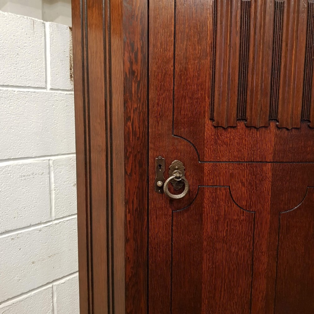 ANTIQUE OAK HALL WARDROBE C1920 View V