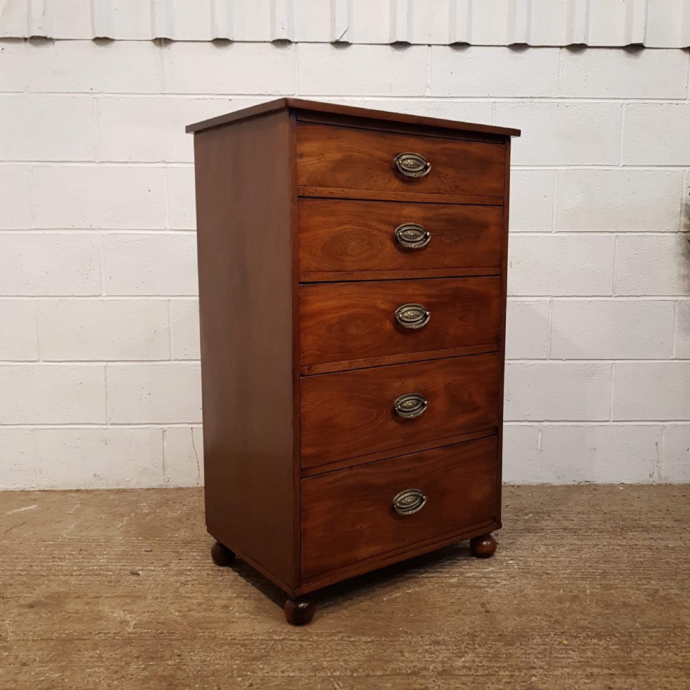 ANTIQUE REGENCY MAHOGANY TALL NARROW CHEST OF DRAWERS C1820 View IV