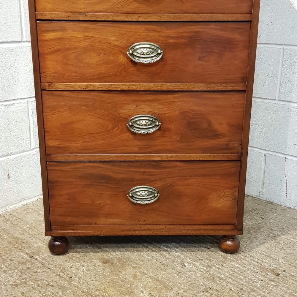 ANTIQUE REGENCY MAHOGANY TALL NARROW CHEST OF DRAWERS C1820 View V