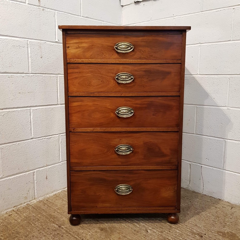 ANTIQUE REGENCY MAHOGANY TALL NARROW CHEST OF DRAWERS C1820 View VII