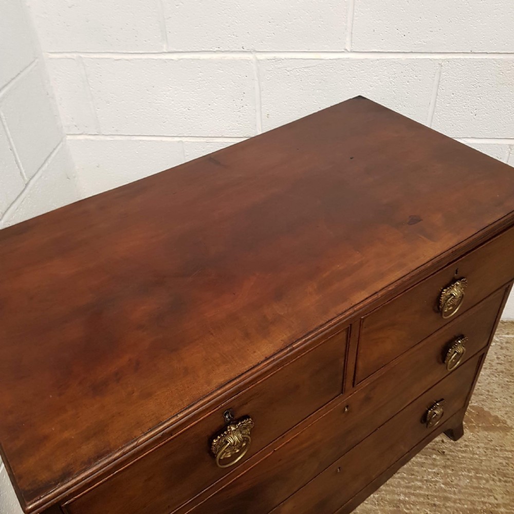 ANTIQUE REGENCY PERIOD FLAMED MAHOGANY CHEST OF DRAWERS C1820 View II