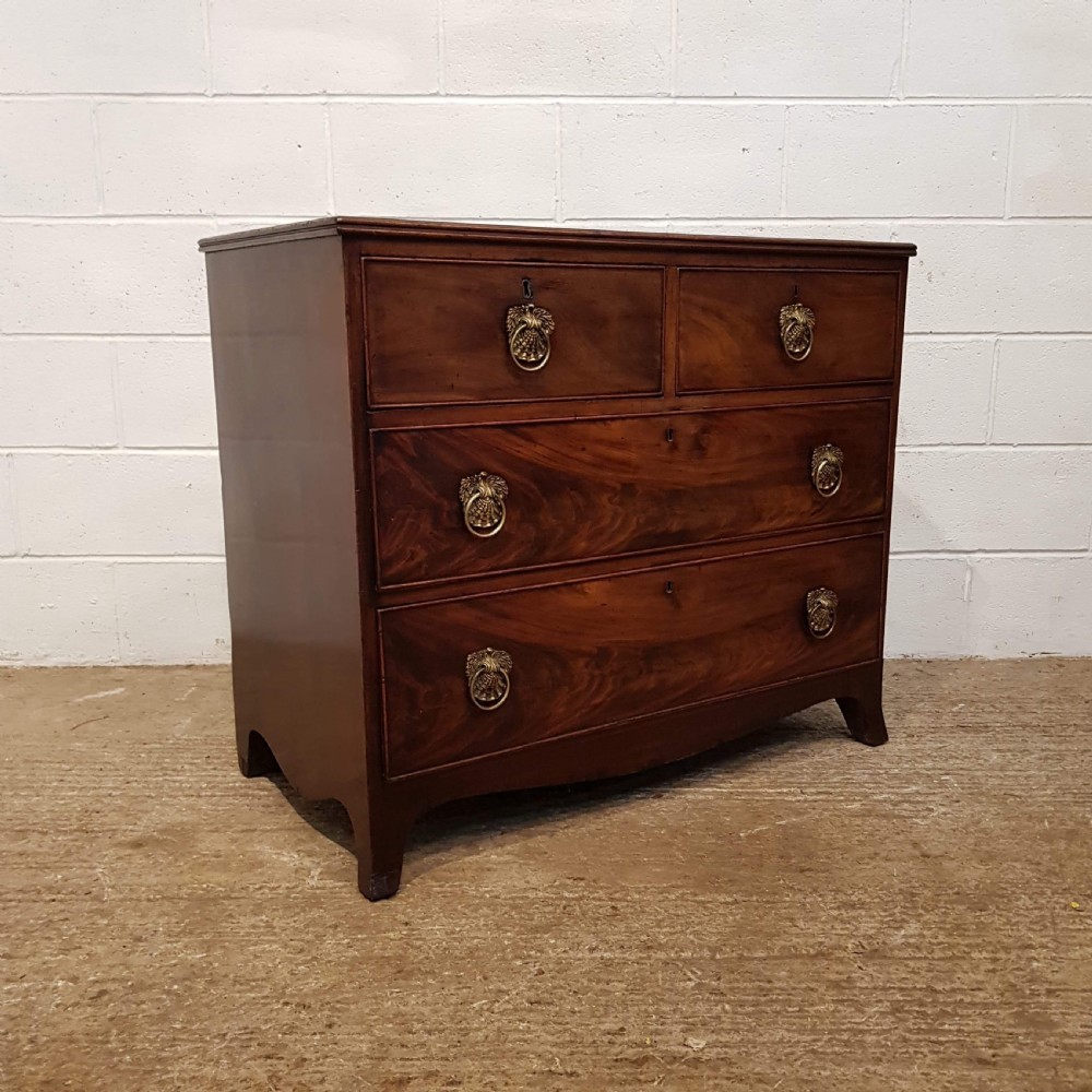 ANTIQUE REGENCY PERIOD FLAMED MAHOGANY CHEST OF DRAWERS C1820 View IV