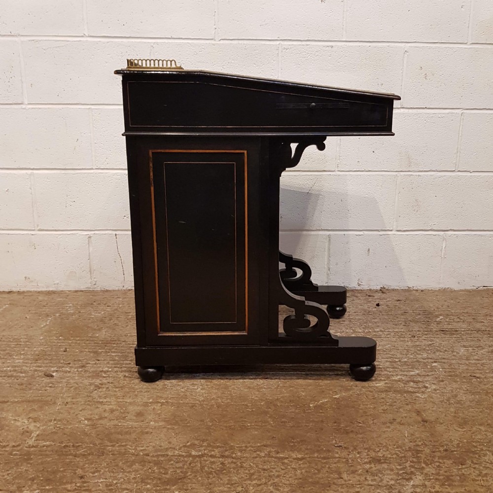 ANTIQUE VICTORIAN AESTHETIC EBONISED AND GILT DAVENPORT DESK C1890