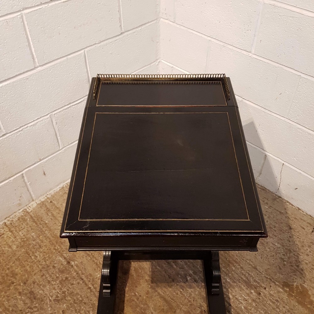 ANTIQUE VICTORIAN AESTHETIC EBONISED AND GILT DAVENPORT DESK C1890 View II