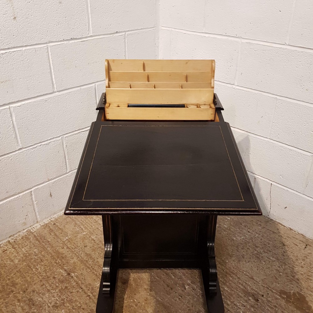 ANTIQUE VICTORIAN AESTHETIC EBONISED AND GILT DAVENPORT DESK C1890 View IV