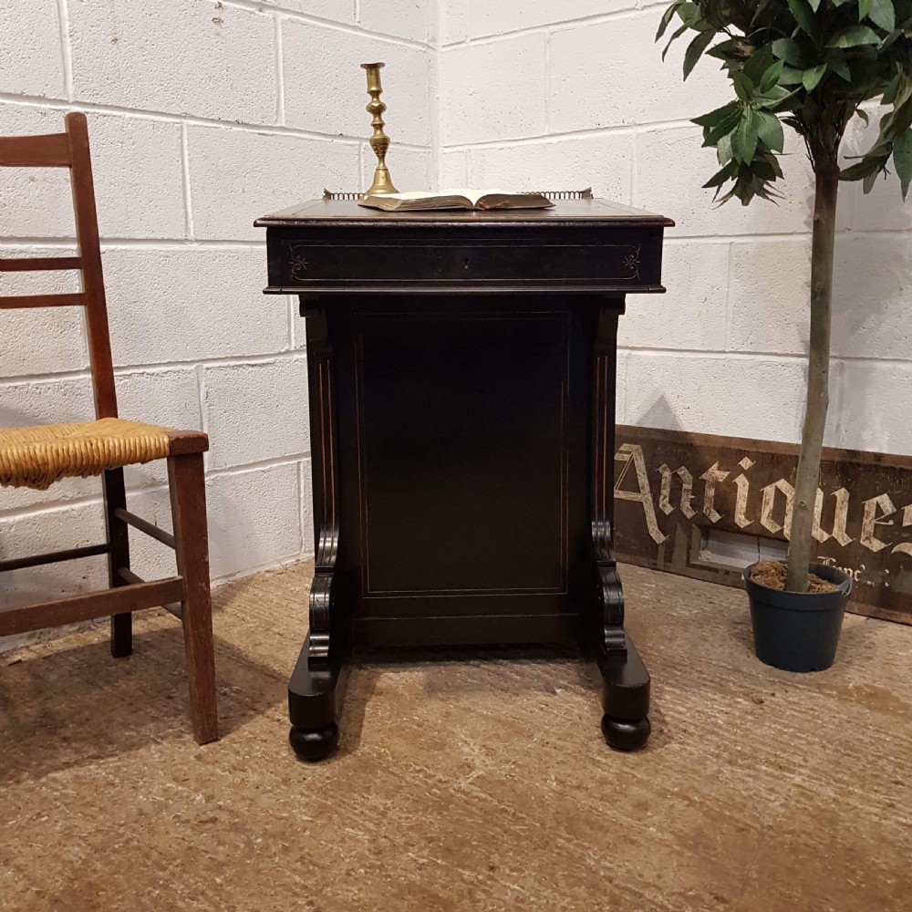 ANTIQUE VICTORIAN AESTHETIC EBONISED AND GILT DAVENPORT DESK C1890 View VII