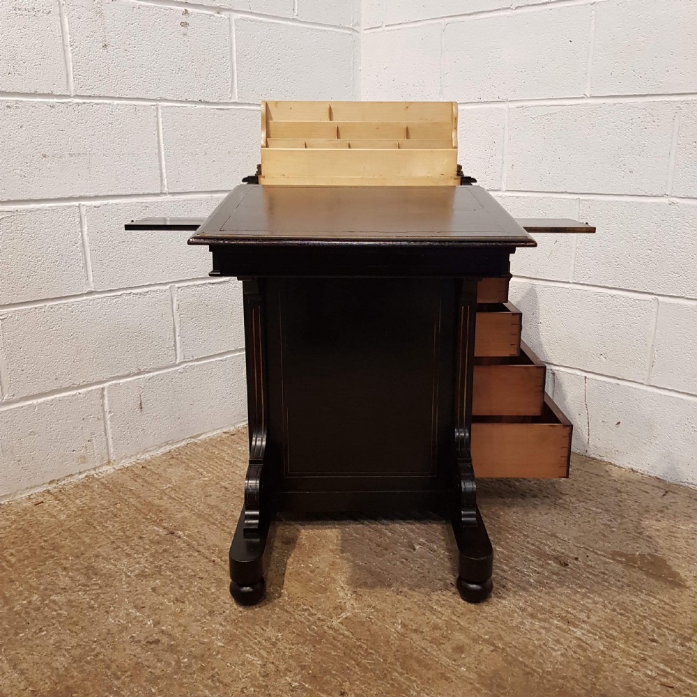 ANTIQUE VICTORIAN AESTHETIC EBONISED AND GILT DAVENPORT DESK C1890 View VIII