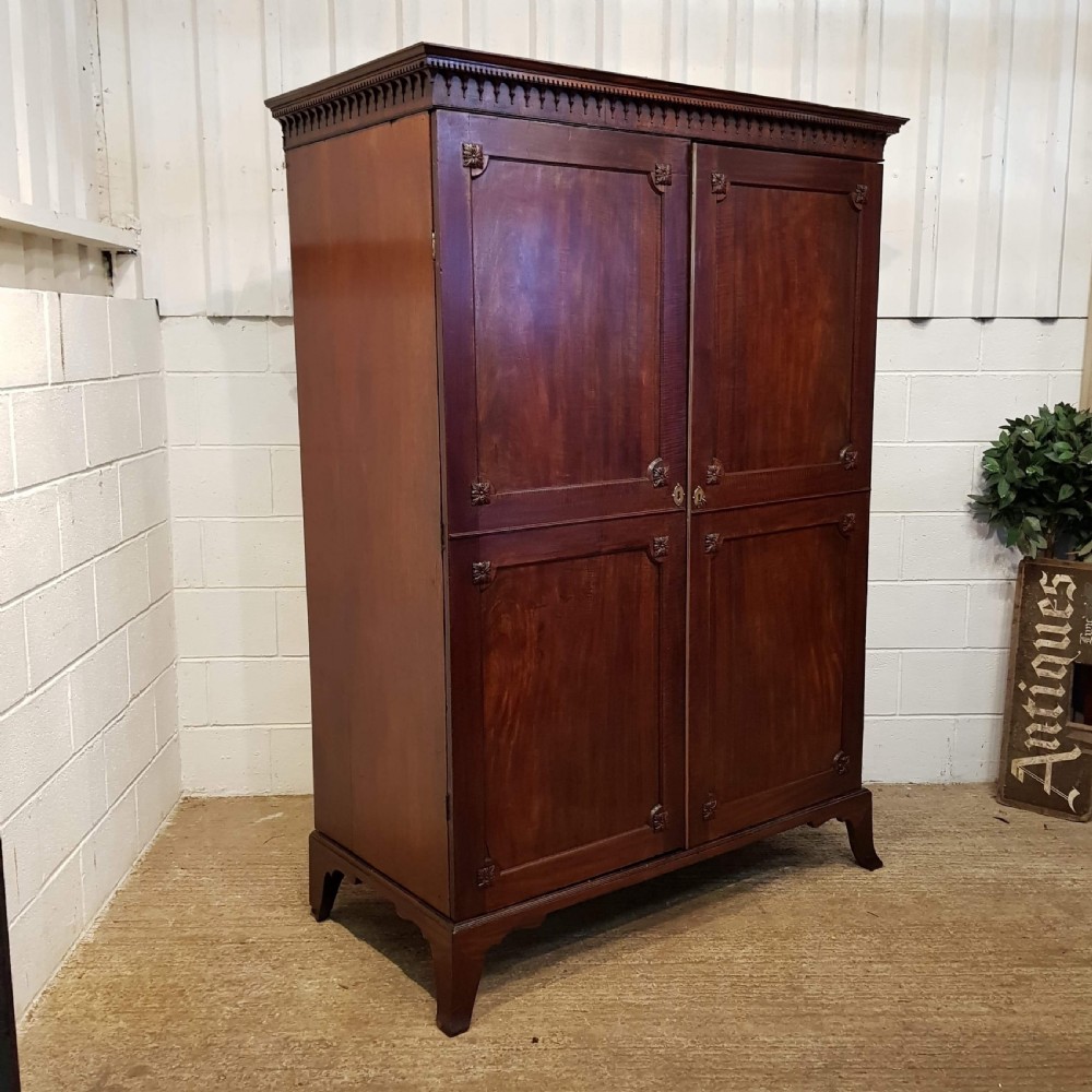 ANTIQUE REGENCY MAHOGANY CAMPAIGN DOUBLE WARDROBE C1820 View IV