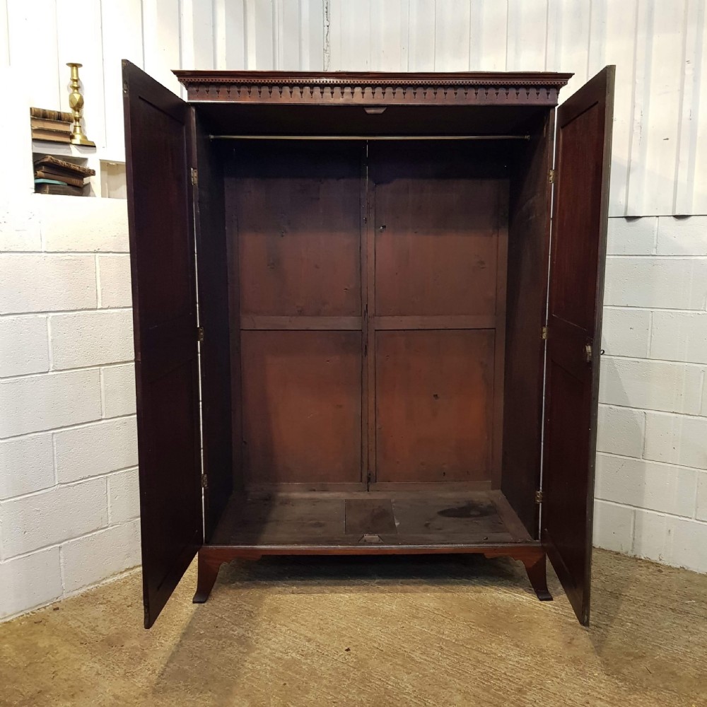 ANTIQUE REGENCY MAHOGANY CAMPAIGN DOUBLE WARDROBE C1820 View V