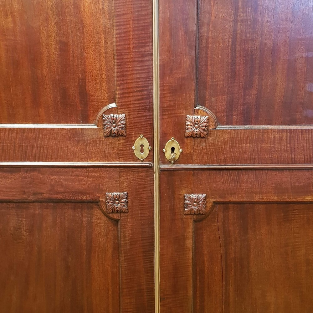ANTIQUE REGENCY MAHOGANY CAMPAIGN DOUBLE WARDROBE C1820 View VI