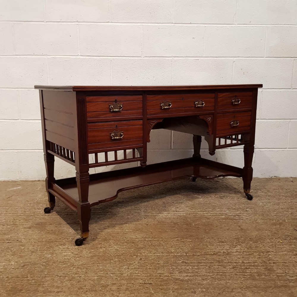 ANTIQUE EDWARDIAN MAHOGANY DESK C1900 View IV