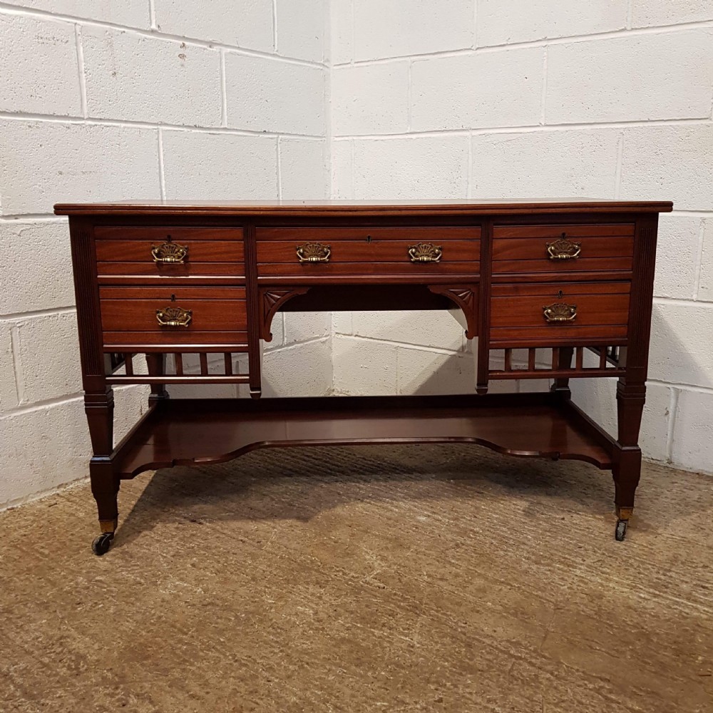 ANTIQUE EDWARDIAN MAHOGANY DESK C1900 View VIII