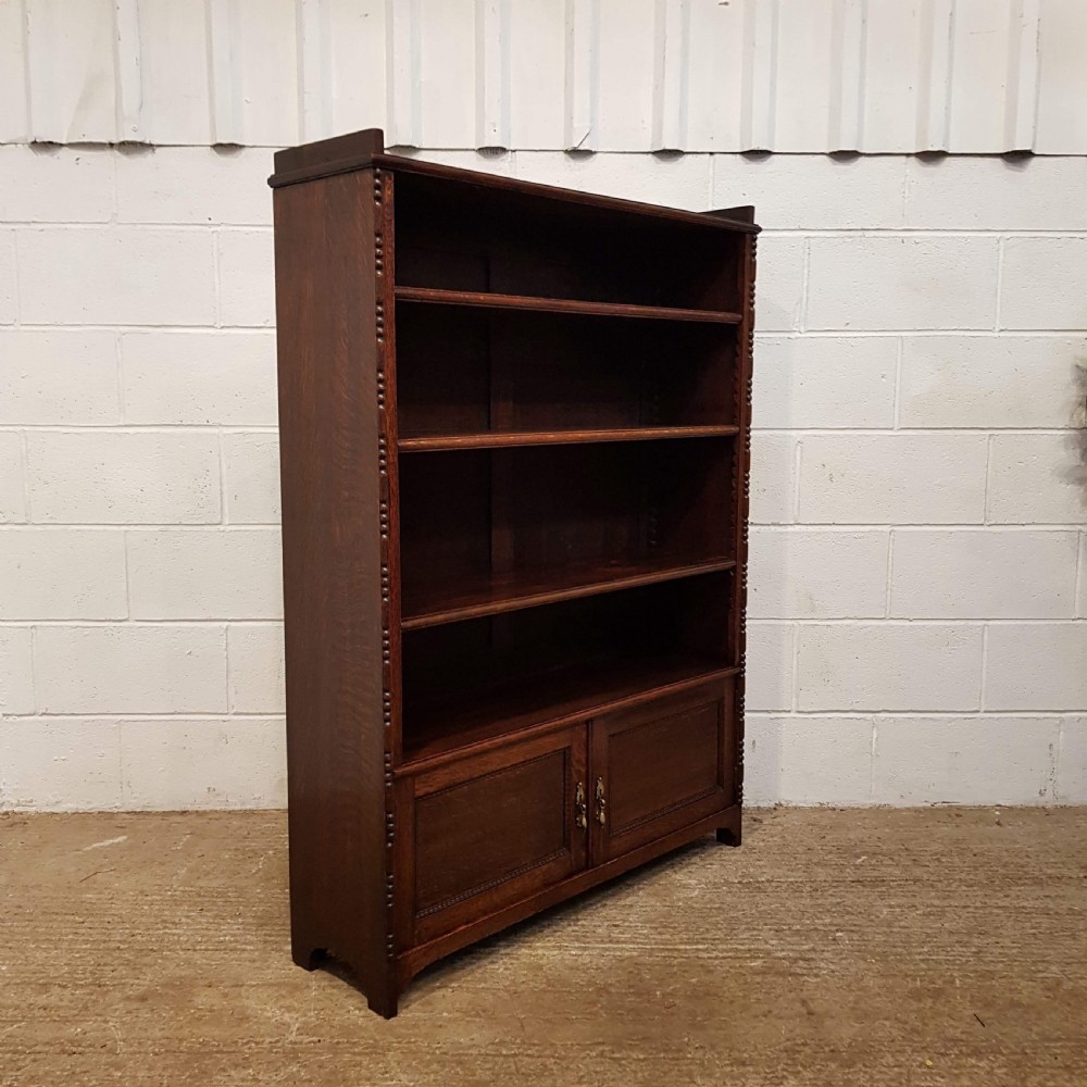 ANTIQUE OAK OPEN BOOKCASE C1920 View III