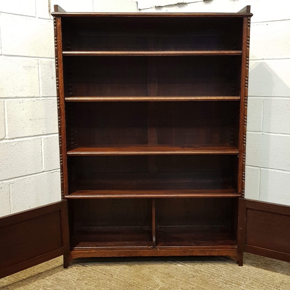 ANTIQUE OAK OPEN BOOKCASE C1920 View IV