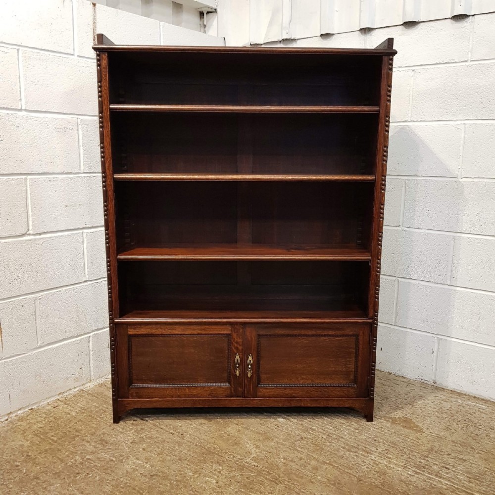 ANTIQUE OAK OPEN BOOKCASE C1920 View VII