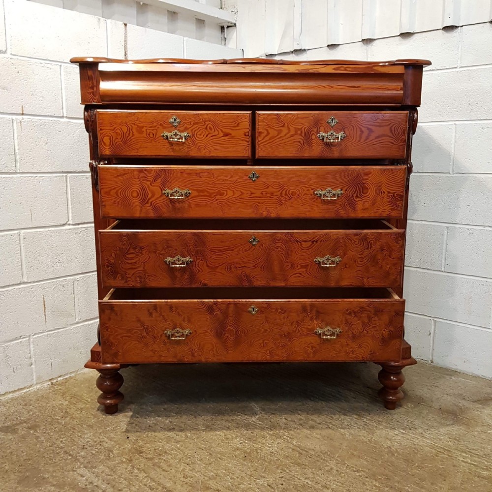 ANTIQUE VICTORIAN PITCH PINE SCOTCH CHEST OF DRAWERS C1880 View VI