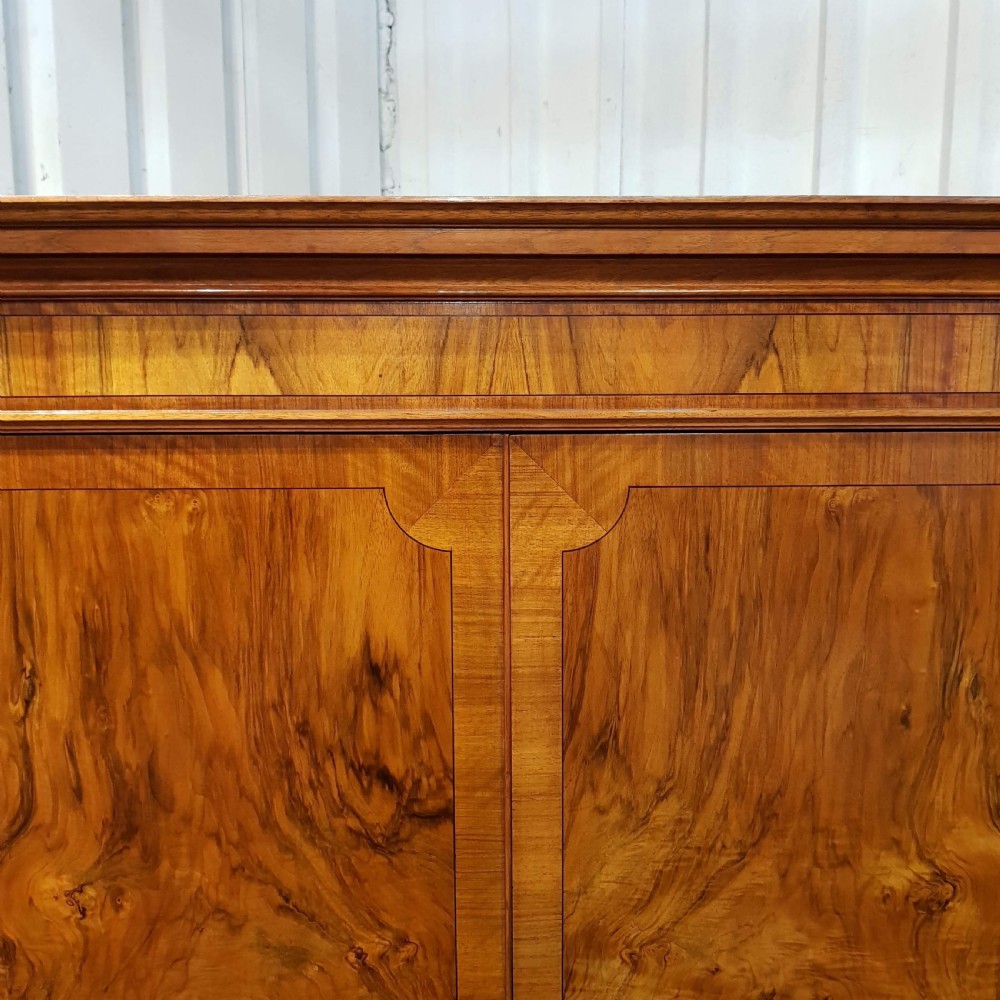 ANTIQUE BURR WALNUT LARGE CLOTHES PRESS C1920 View V